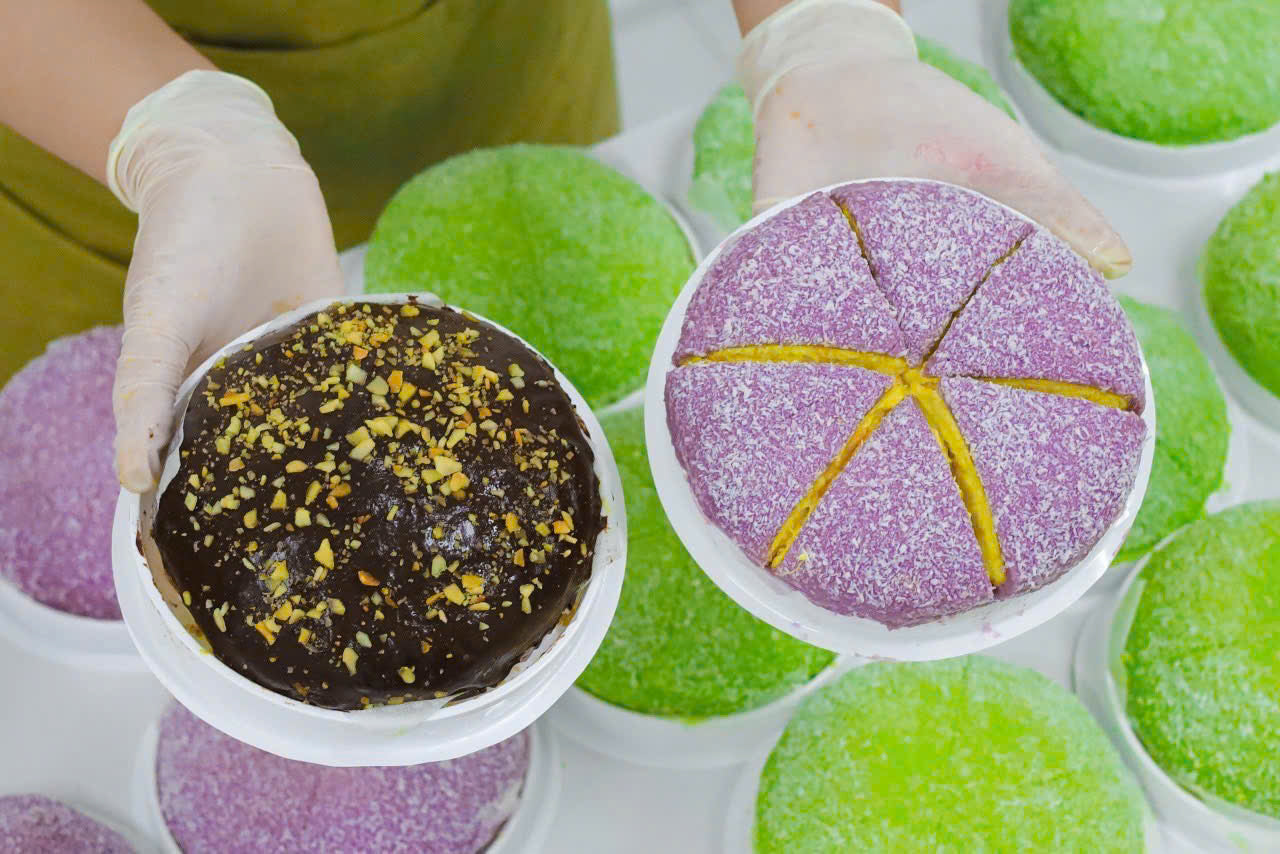 🌟巧克力杏仁榴槤千層蛋糕|Phú Sĩ 9 Sạch 出品